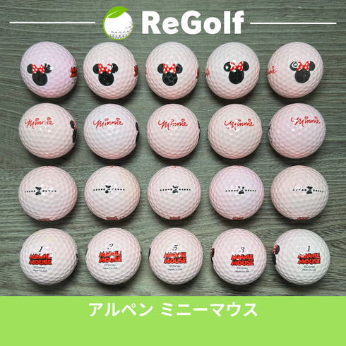 【中古】 【送料無料】 ロストボール アルペン ディズニー ミニーマウス ゴルフボール ピンク 年式混合 20球 ACランク リゴルフ
